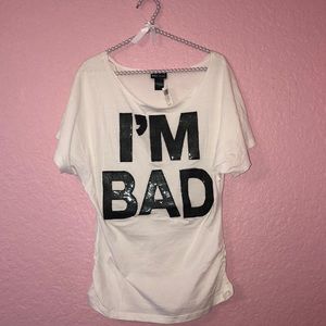 I’M BAD Mesh Letter Tee